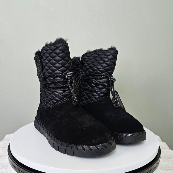 Muk Luks Womens Flexi Bridgehampton Pull-on Boot Black | Outdoor Cozy Spring - Picture 4 of 13